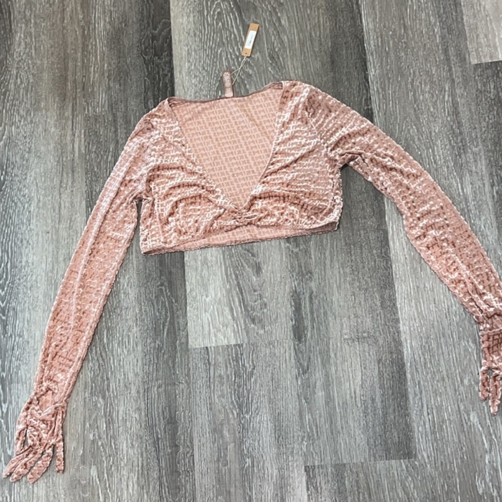 NWT Skims Velvet Glove Crop Top in Chai size Large